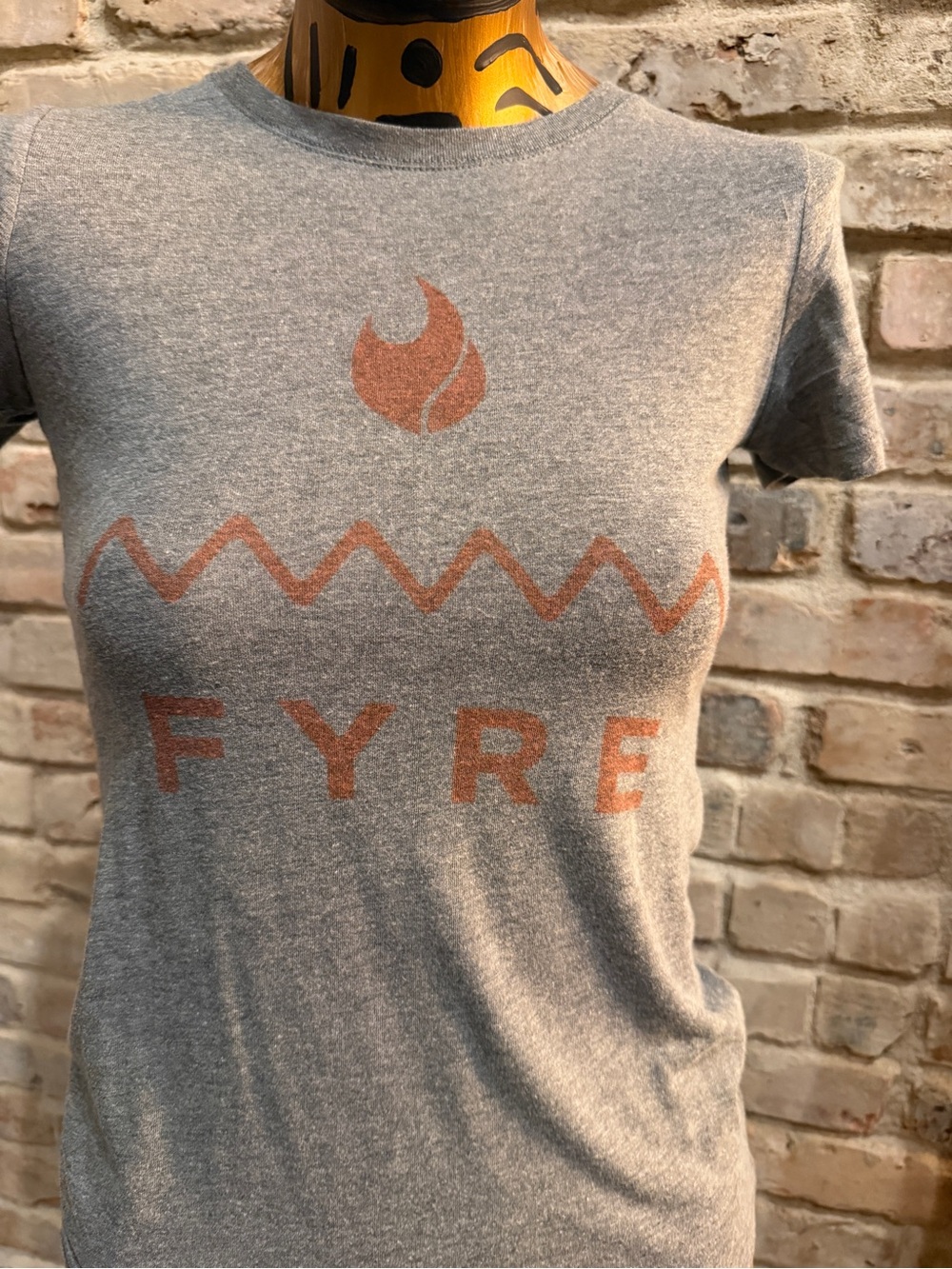 Fyre Festival Heather Gray Logo Tee - Women's Soft Crew Neck Top S